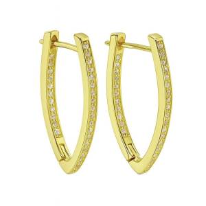 İç Dış Taşlı V Halka Küpe 