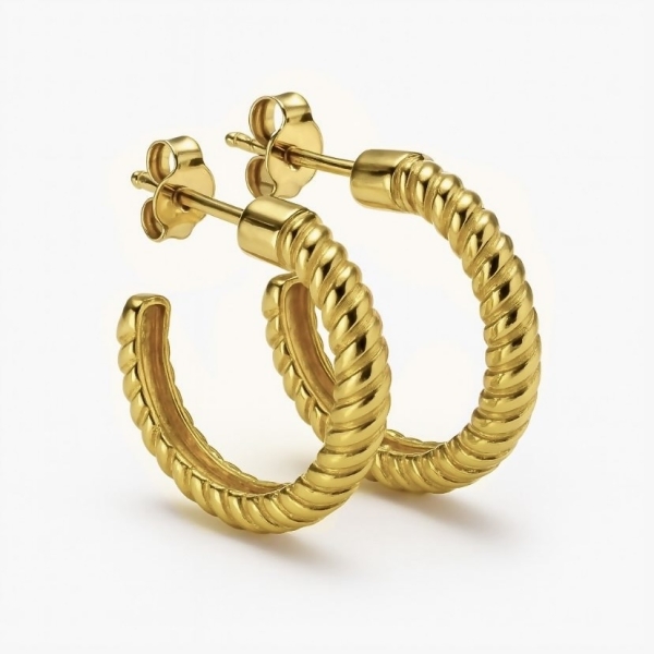 Burgu Halka Küpe / Sarı