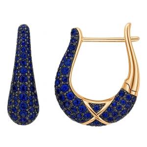 Mavi Bomb U Halka Küpe