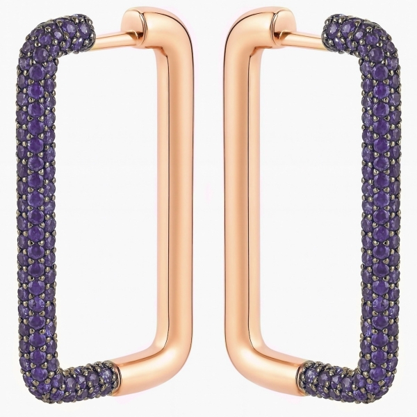 Mor Dikdörtgen Küpe L