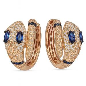 Mavi Yılan Halka Küpe