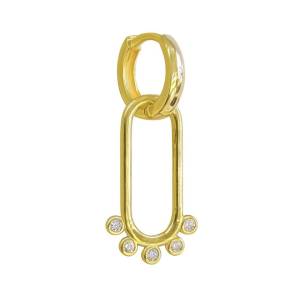 Bezel Luna Küpe / Sarı