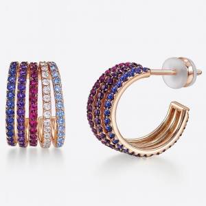 Renkli Monica Halka Küpe 