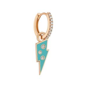 Yeşil Taşlı Şimşek Küpe