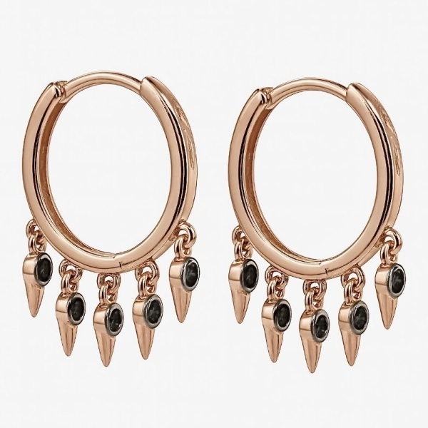 Black Bezel Bullet Küpe