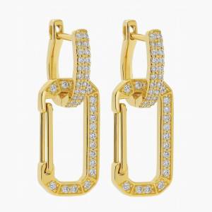 Taşlı Octagon Küpe 