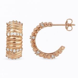 Nostalji Taşlı Halka Küpe