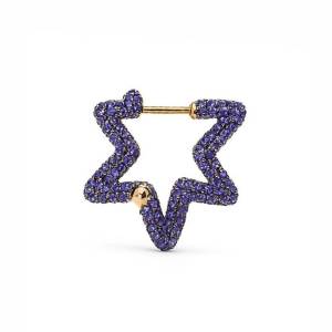 Mor Yıldız Halka Küpe M