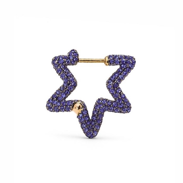 Mor Yıldız Halka Küpe M