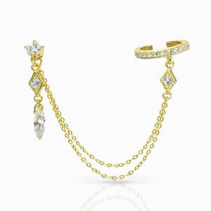 Hanna Cris Küpe & Ear Cuff / Sarı