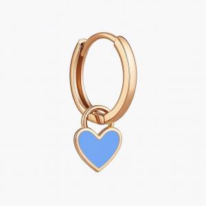 Mavi Kalp Halka Küpe