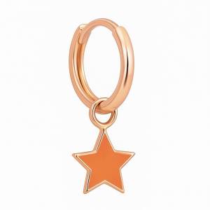 Oranj Yıldız Halka Küpe