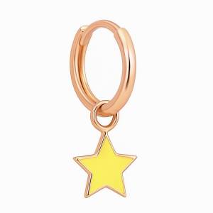 Sarı  Yıldız Halka Küpe