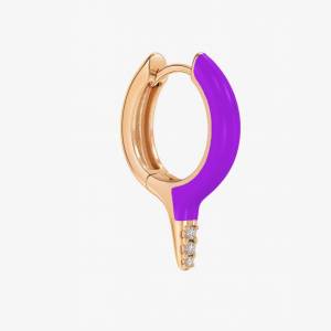 Mor Kurşun Halka Küpe