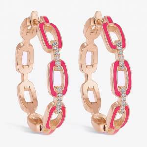 Pembe Zincir Halka Küpe