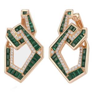 Yeşil Begi Geometri Küpe 1