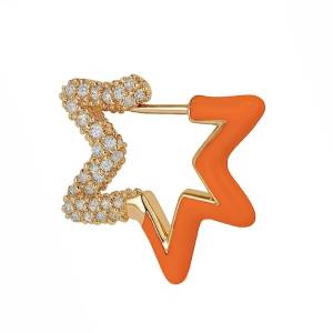 Oranj Mine Yıldız Halka Küpe 