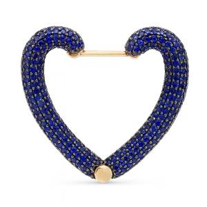 Büyük Boy Mavi Kalp Küpe