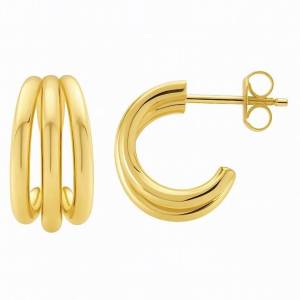 Üç Şerit Halka Küpe 