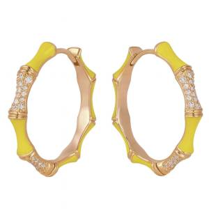 Sarı Bambu Halka Küpe