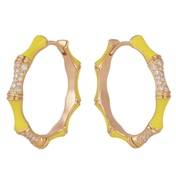 Sarı Bambu Halka Küpe