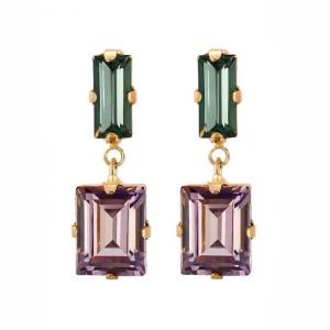 İtalyan Swarovski Violet Begi Küpe 