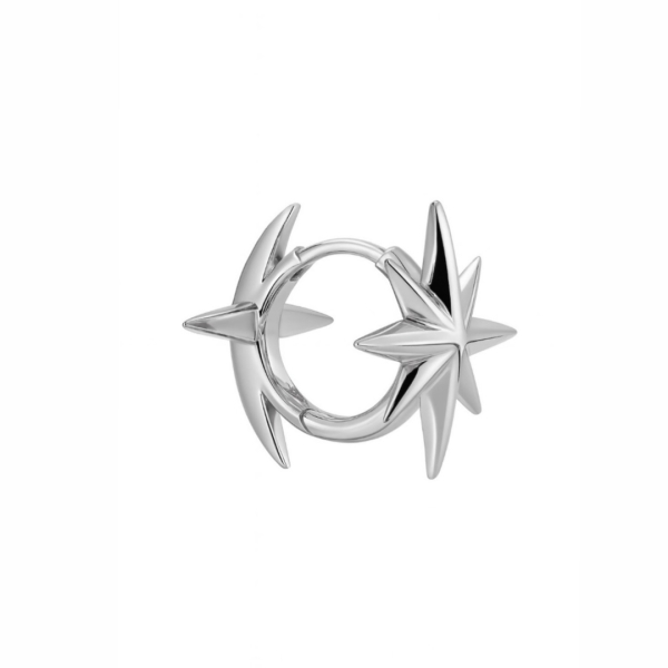 Çift Taraflı Yıldız Halka Küpe 