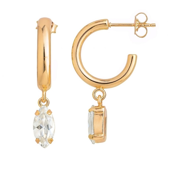 İtalyan, Swarovski Markiz Halka Küpe / Rose