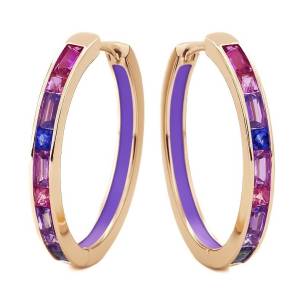 Mor Mine Begi Halka Küpe 