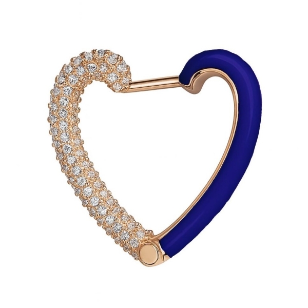 Mavi Kalp Halka Küpe L