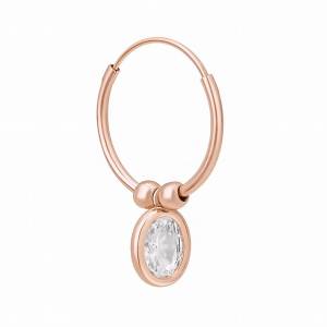 Oval Taş Halka Küpe