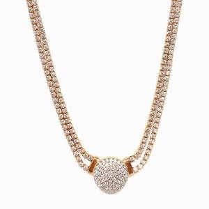 Double Suyolu Pave Kolye (Rose)