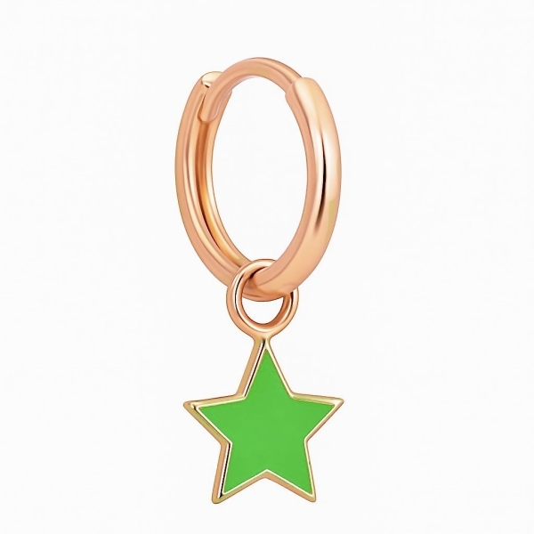 Yeşil Yıldız Halka Küpe