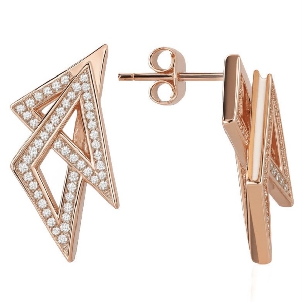 Beyaz Geometri Küpe