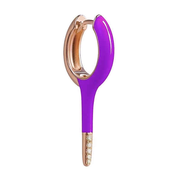 Mor Uzun Kurşun Halka Küpe