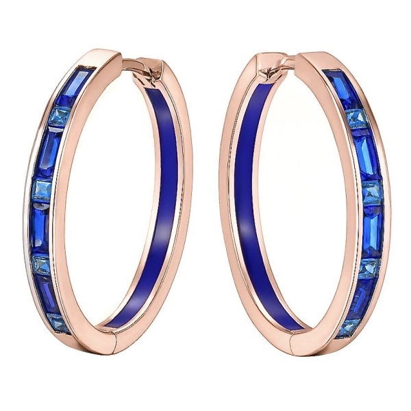 Mavi Mine Begi Halka Küpe 