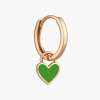 Yeşil Kalp Halka Küpe