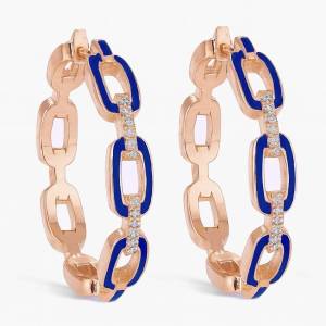 Mavi Zincir Halka Küpe