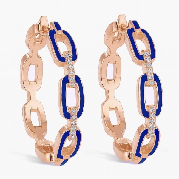 Mavi Zincir Halka Küpe