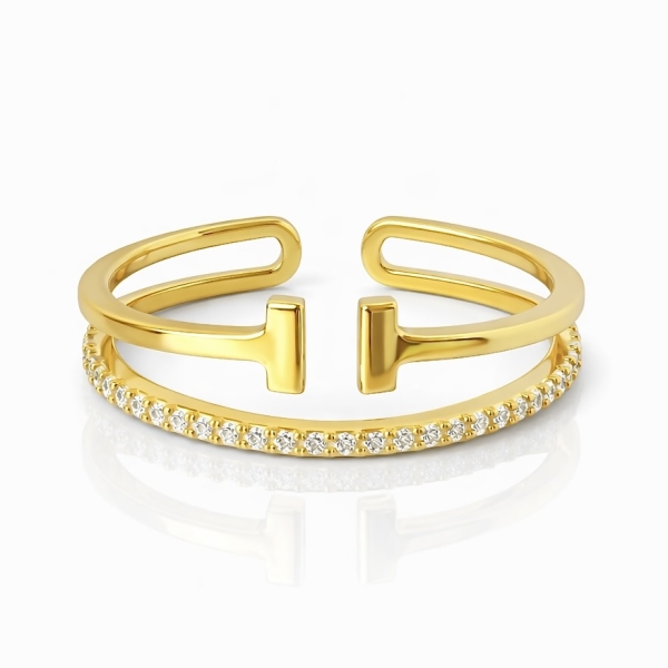 Çift Sıra T Yüzük 1 / Sarı