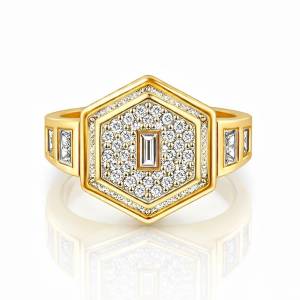 Begi TekTaş Pave Yüzük / Sarı