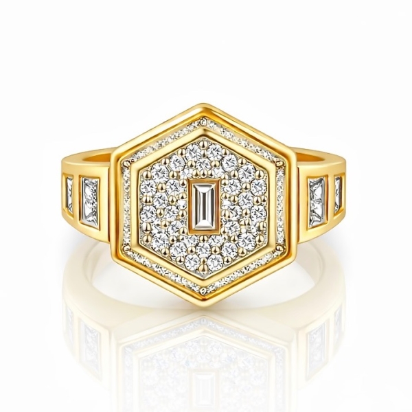 Begi TekTaş Pave Yüzük / Sarı