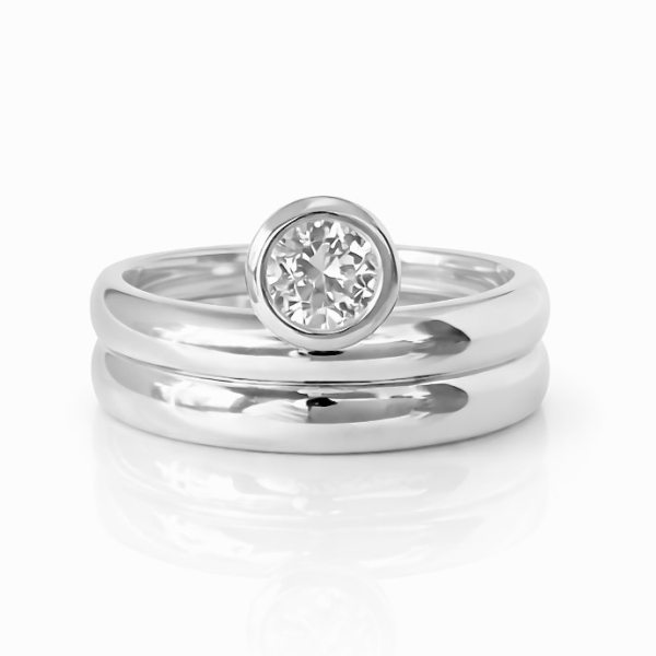 Bezel Tektaş Kalın Yüzük 