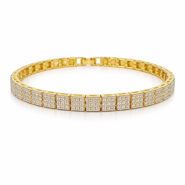 Pave Square Plain Bileklik 