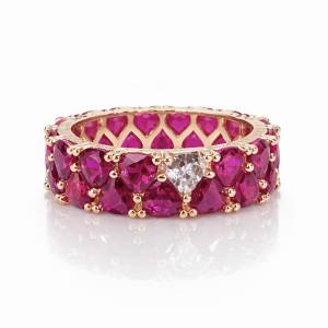 Fuşya Dream Kalın Kalp Tamtur Yüzük 