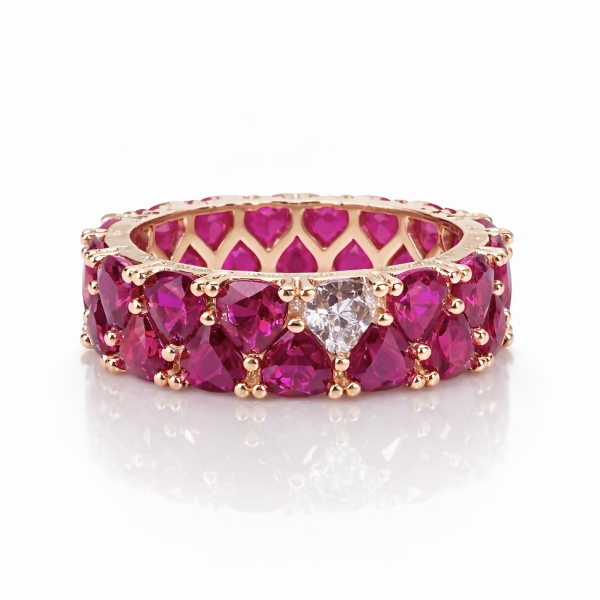 Fuşya Dream Kalın Kalp Tamtur Yüzük 