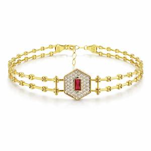 Fuşya Begi Pave Bileklik