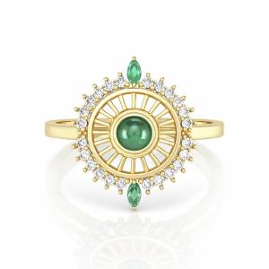 Yeşil Beatrice Yüzük / Sarı