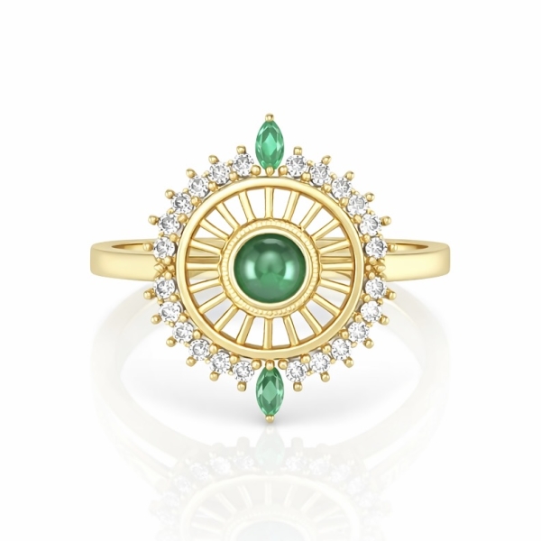 Yeşil Beatrice Yüzük / Sarı