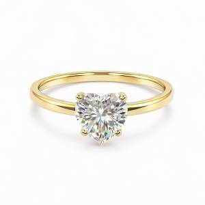 Kalp Tektaş Yüzük / Sarı